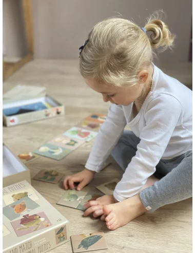 10 mix & match puzzles animaux