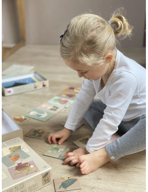 10 mix & match puzzles animaux