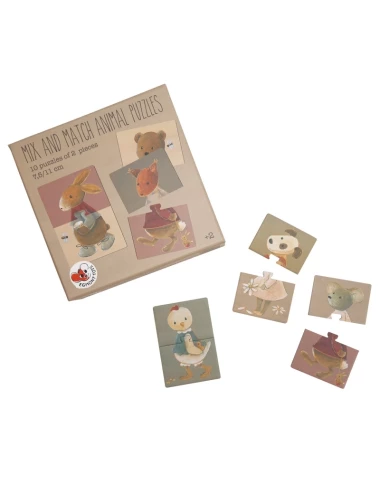 10 mix & match puzzles animaux