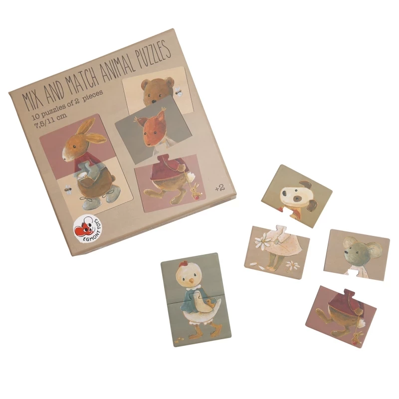 10 mix & match puzzles animaux