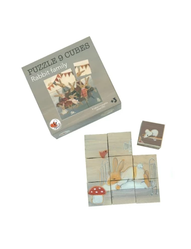 Puzzle cubes famille lapin