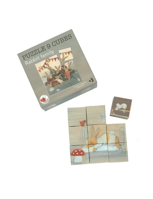 Puzzle cubes famille lapin