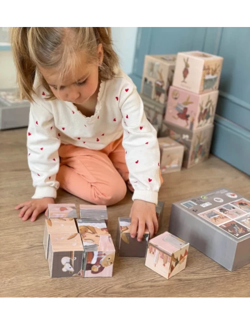Puzzle cubes famille lapin