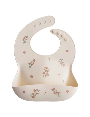Silicone bib - print (couleur : pink flowers)