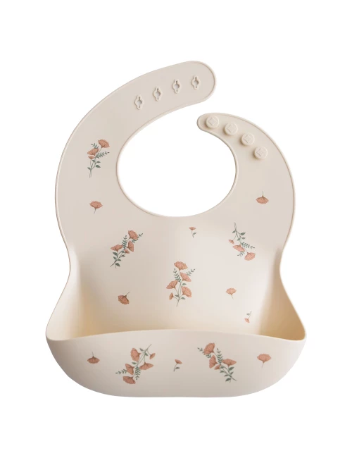 Silicone bib - print (couleur : pink flowers)