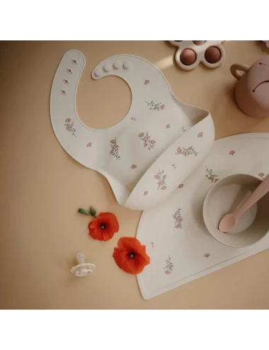 Silicone bib - print (couleur : pink flowers)