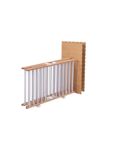 Parc pliant carré GABY avec plancher réglable et roulettes Blanc