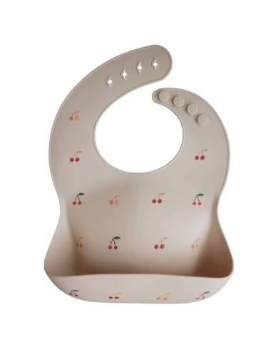 Silicone bib - print (couleur : cherries)