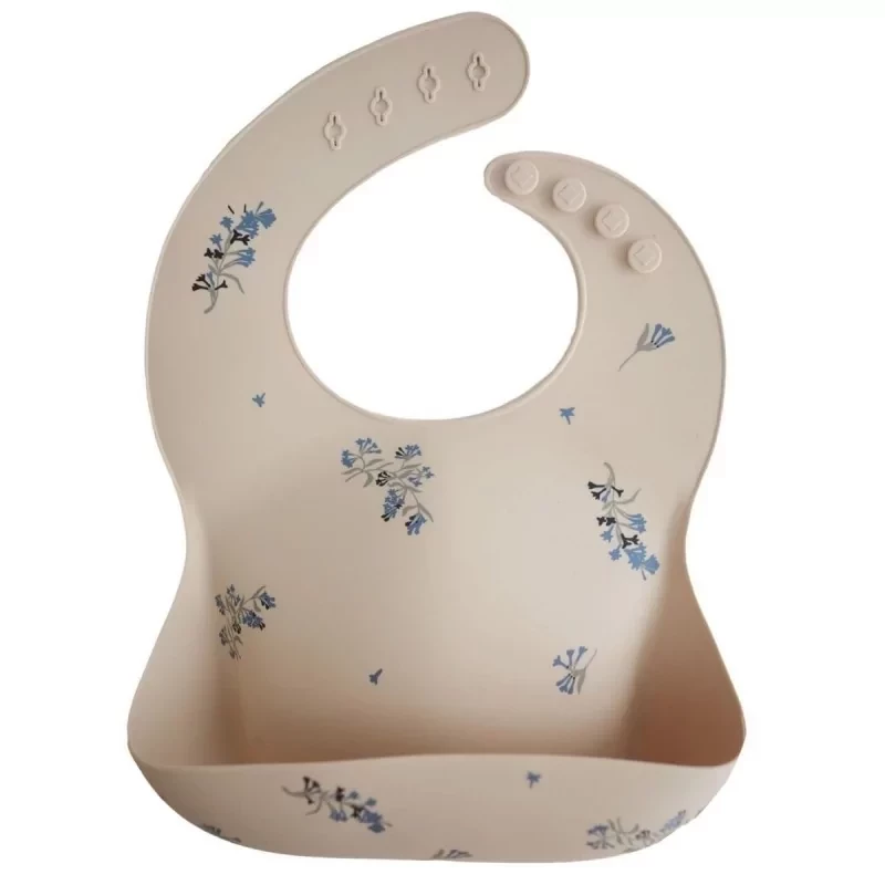 Silicone bib - print (couleur : lilac flowers)