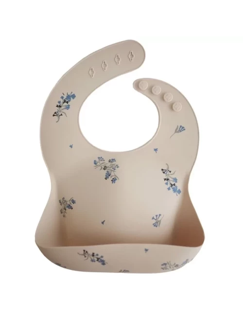 Silicone bib - print (couleur : lilac flowers)