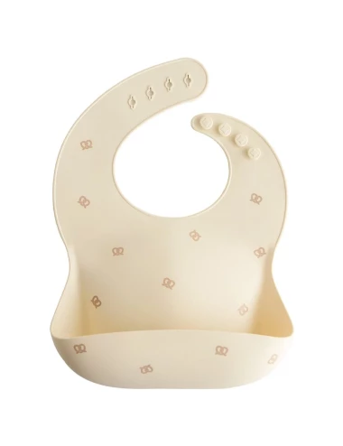 Silicone bib - print (couleur : pretzel)