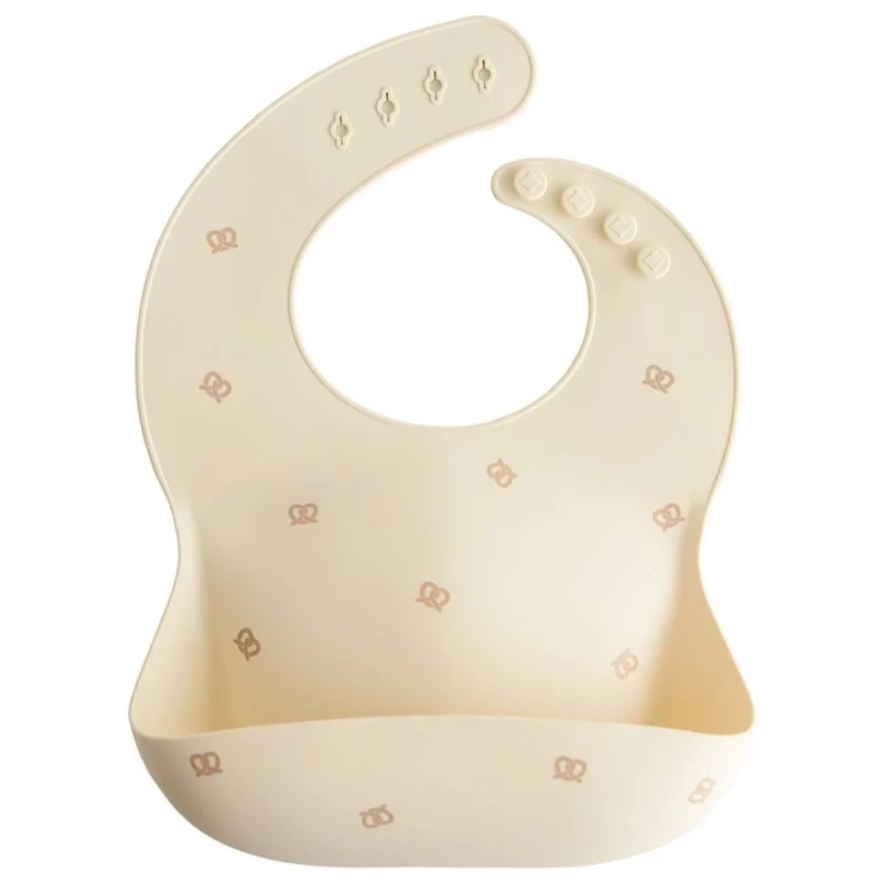 Silicone bib - print (couleur : pretzel)
