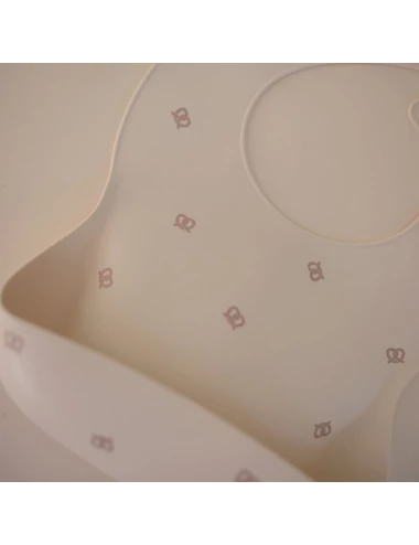 Silicone bib - print (couleur : pretzel)