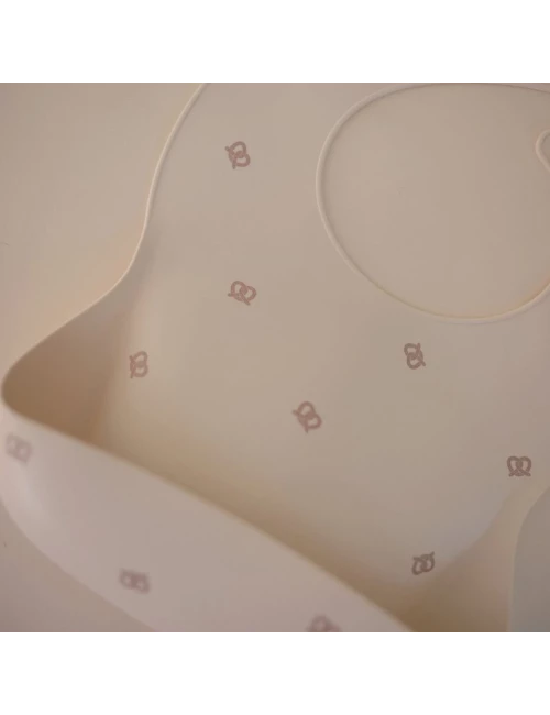 Silicone bib - print (couleur : pretzel)