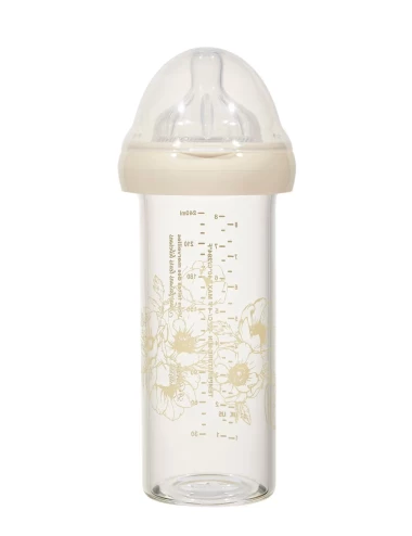 Biberon verre - Fleurs (240 ml)