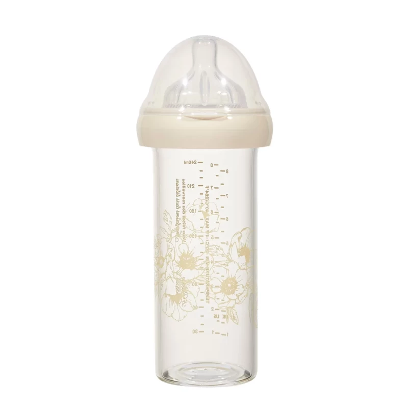 Biberon verre - Fleurs (240 ml)