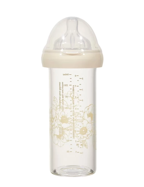 Biberon verre - Fleurs (240 ml)