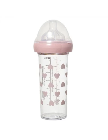 Biberon - Coeurs roses (210ml)