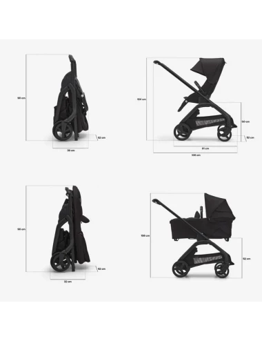 Bugaboo Dragonfly seat complete BLACK/DESERT TAUPE-DESERT TAUPE
