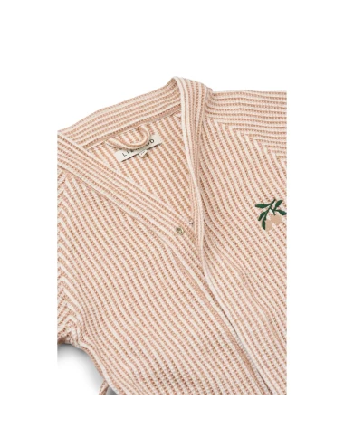 Bertha Bathrobe Y/D stripe Tuscany rose / Creme de la creme