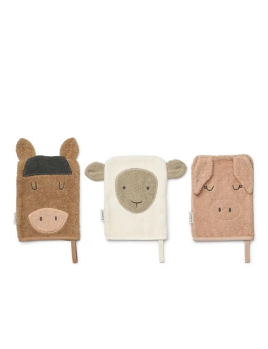 Sylvester Farm Washcloth 3-Pack Pale tuscany mix