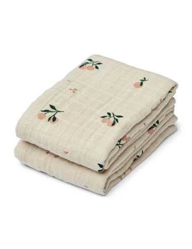 Lewis Muslin Cloth 2-Pack Peach / Sea shell mix