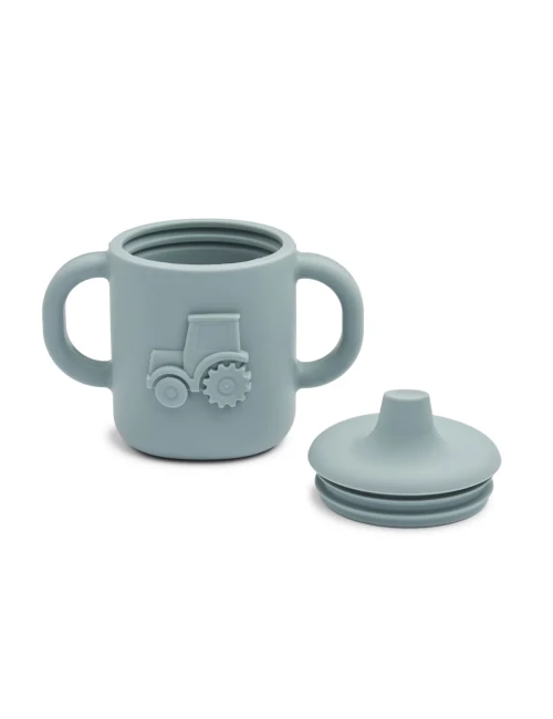 Amelio tractor sippy cup Blue fog