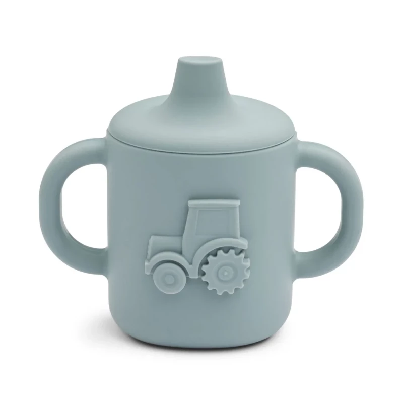 Amelio tractor sippy cup Blue fog