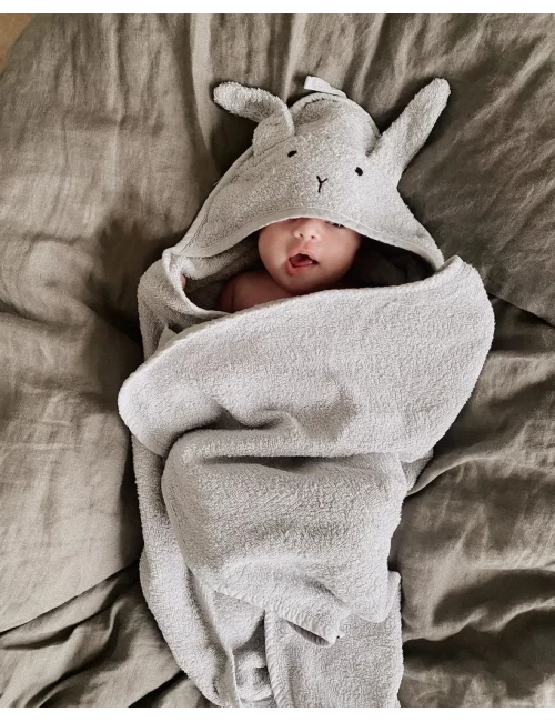 Albert hooded towel Rabbit dumbo grey