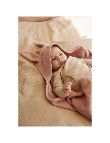 Albert hooded towel Rabbit rose