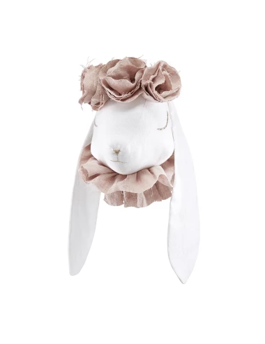 Trophée - Lapin en lin avec fleurs poudrées