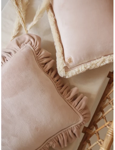 Coussin en velours - Rose poudré