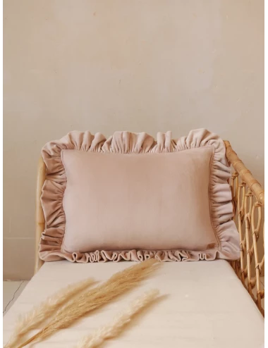 Coussin en velours - Rose poudré