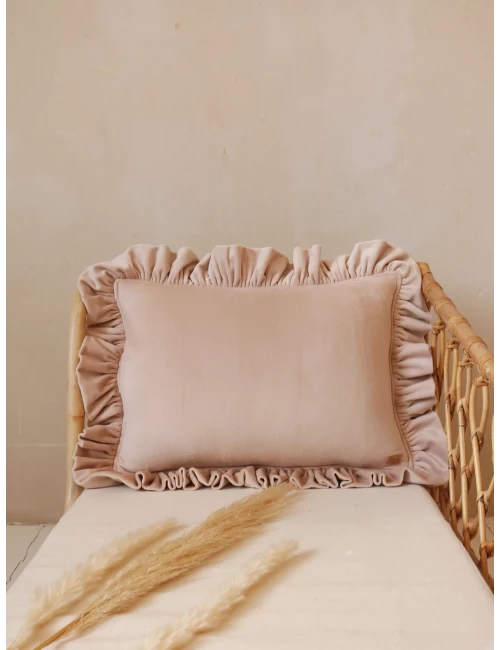 Coussin en velours - Rose poudré