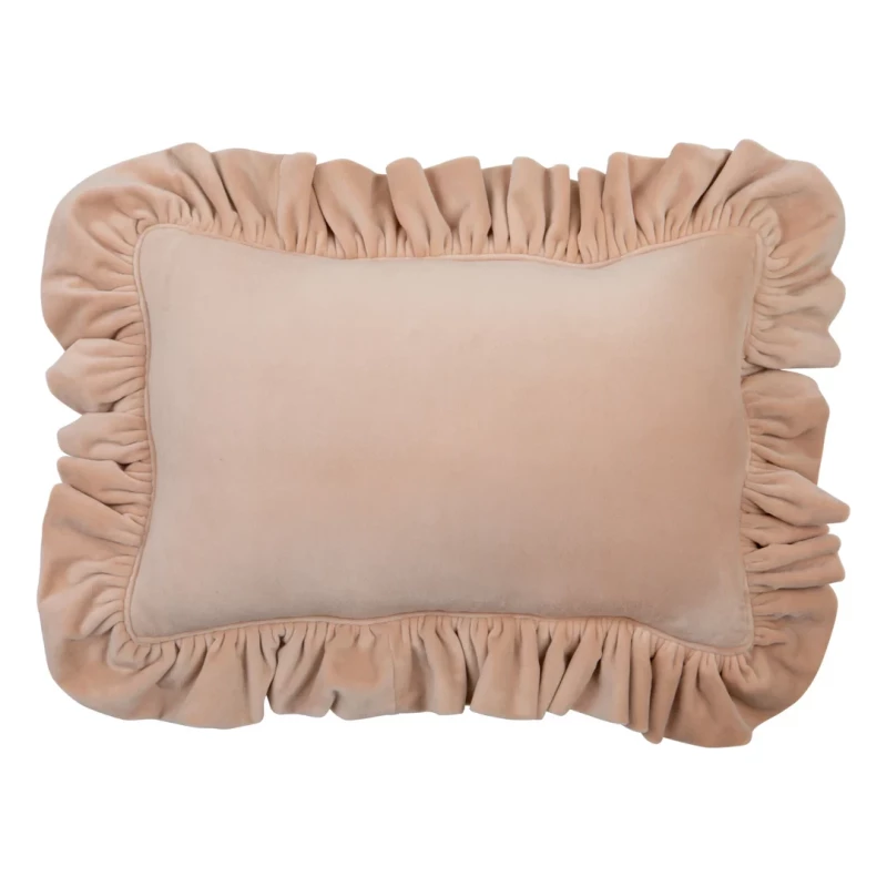 Coussin en velours - Rose poudré