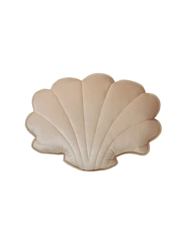 Coussin en velours - Coquillage (47x42-crème)