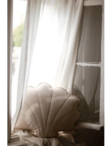 Coussin en velours - Coquillage (60x53-crème)