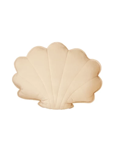 Coussin en velours - Coquillage (60x53-crème)