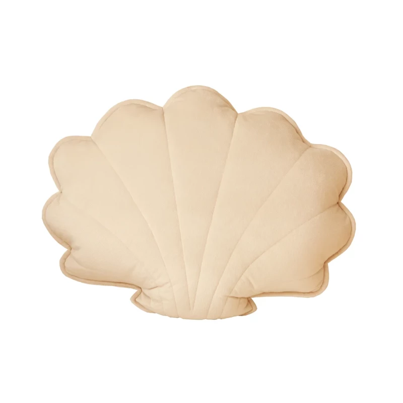 Coussin en velours - Coquillage (60x53-crème)