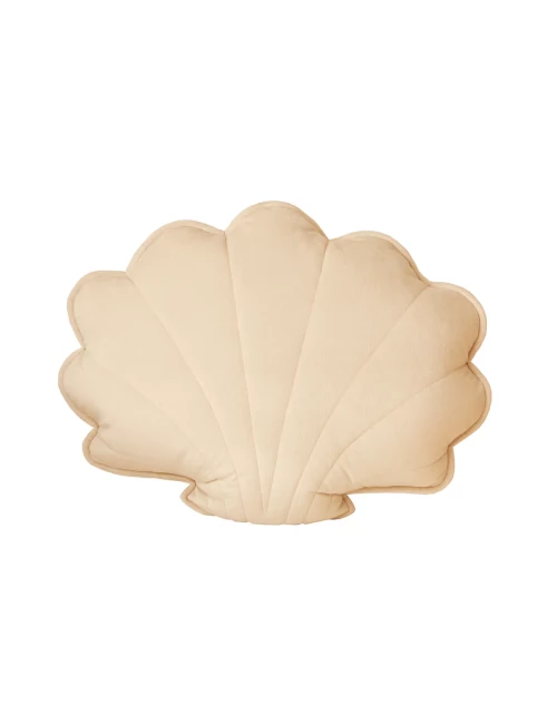 Coussin en velours - Coquillage (60x53-crème)