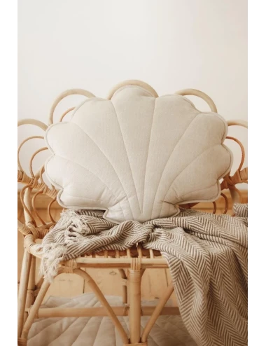 Coussin en velours - Coquillage (60x53-crème)