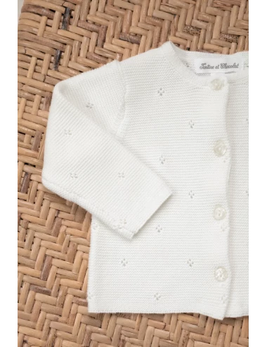 Cardigan - Chiné maille ajourée
