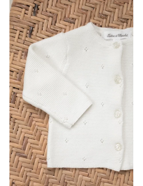 Cardigan - Chiné maille ajourée