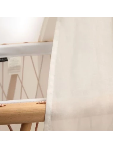 Ciel de lit en voile de coton organique blanc pour lit KUMI