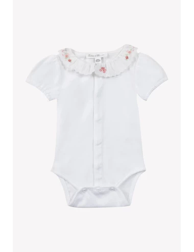 Ensemble Court - Rayé broderie fleurie