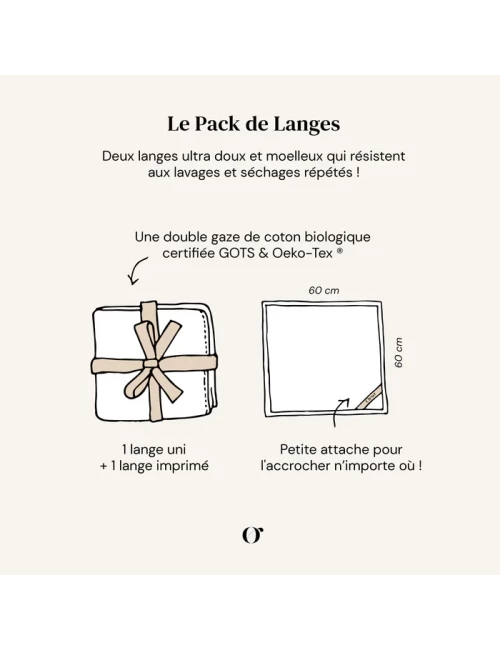 Lot de 2 Langes