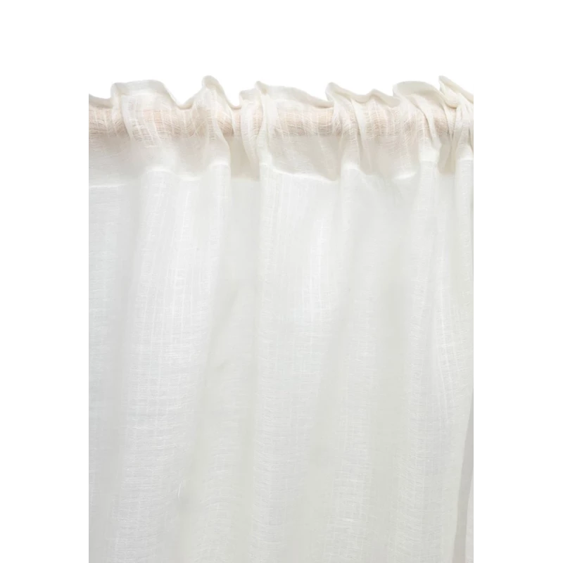 Rideau en voile de lin - Jacquard Milk (140 x 280 cm)