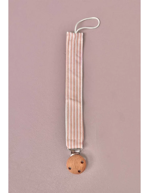 Attache tétine - Rayures Pink