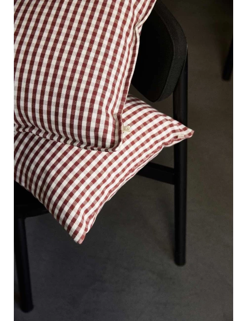 Coussin Sao Paulo - Vichy bordeaux