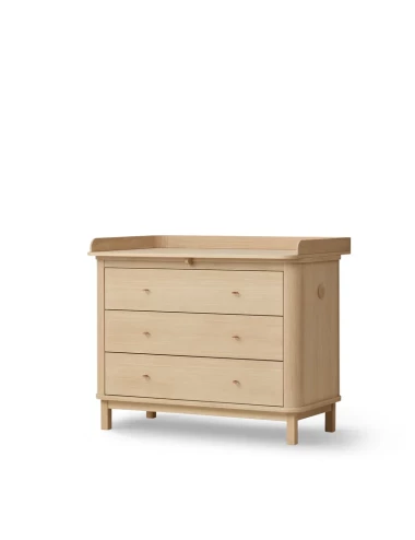 Commode à langer 3 tiroirs Wood - chêne